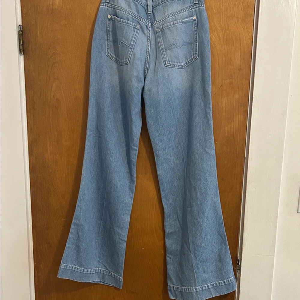 7 For All Mankind Light Blue Wide-Leg Jeans Modern Dojo - Picture 5 of 12